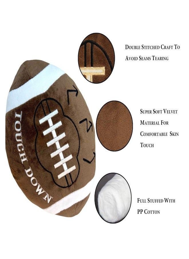 GiftExpress 2 Pack Football Plush Pillows - 12" Soft Fluffy Cotton Stuffed Football Shaped Throw Cushion Decor - Cuddly Game Day Sports Gifts for Kids & Adults - Image 3