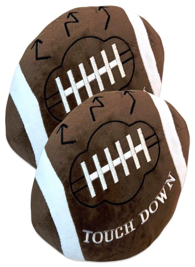 GiftExpress 2 Pack Football Plush Pillows - 12" Soft Fluffy Cotton Stuffed Football Shaped Throw Cushion Decor - Cuddly Game Day Sports Gifts for Kids & Adults - Image 1