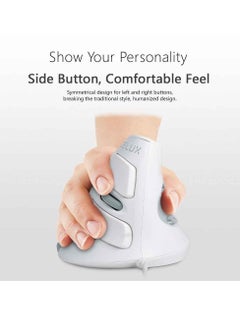 DELUX M618BU Wired Ergonomic Vertical Mouse, 1600 Dpi Six Buttons Optical Right Hand Wired Mouse, Comfortable Grip Lightweight Computer Mouse With Removable Wrist Rest  - Image 4