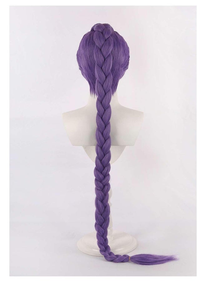 Kpop Demon Hunters Rumi Wig Purple Long Braided Cosplay Wig for Kids Adults Halloween Costume Party Stage Performance - Image 5