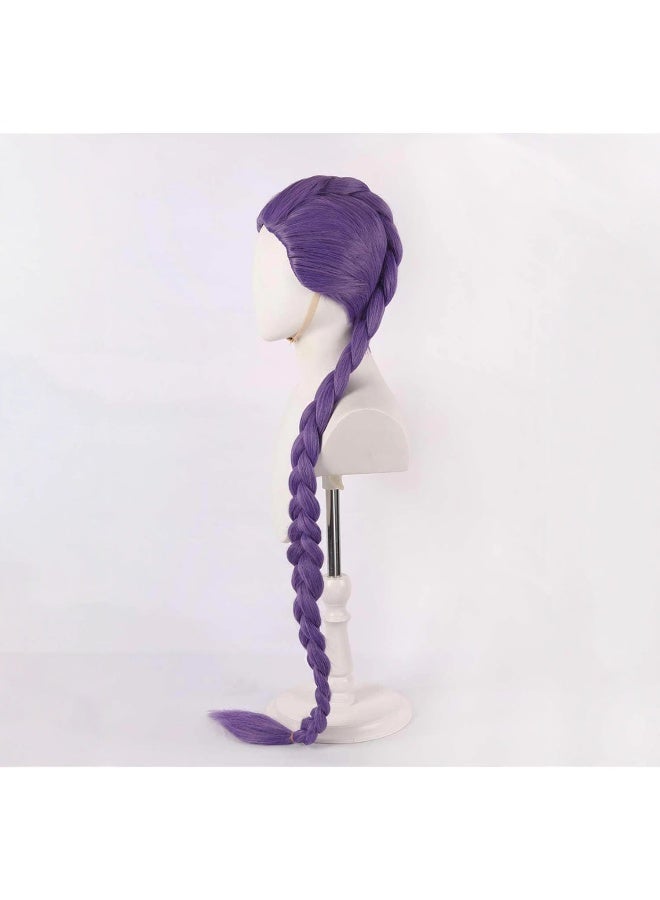 Kpop Demon Hunters Rumi Wig Purple Long Braided Cosplay Wig for Kids Adults Halloween Costume Party Stage Performance - Image 3