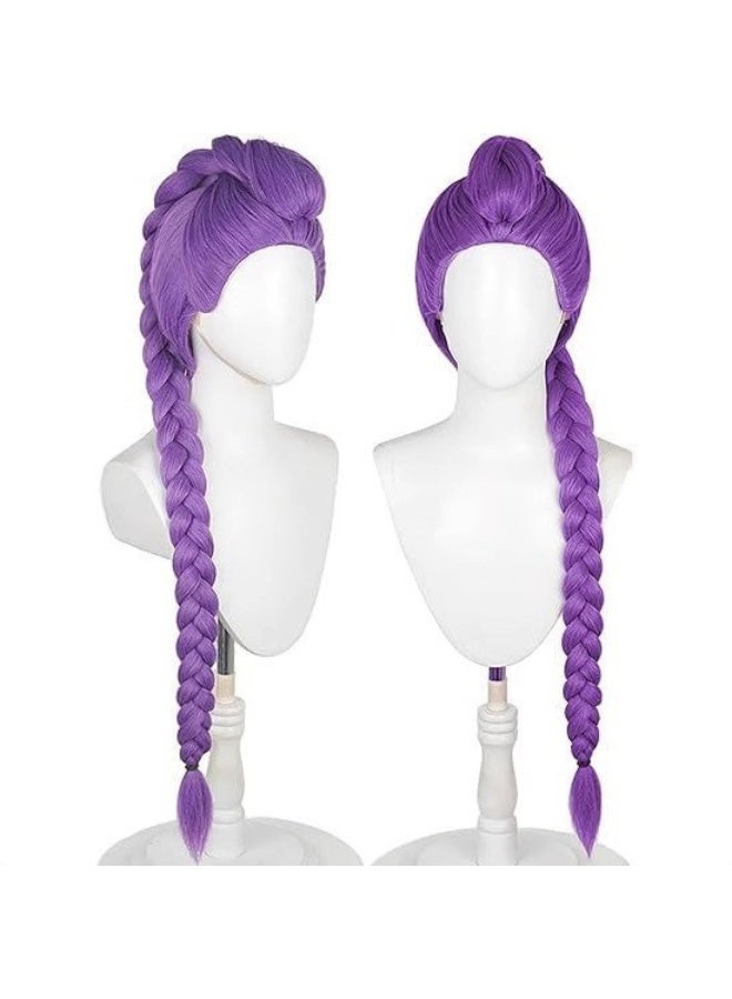 Kpop Demon Hunters Rumi Wig Purple Long Braided Cosplay Wig for Kids Adults Halloween Costume Party Stage Performance - Image 4