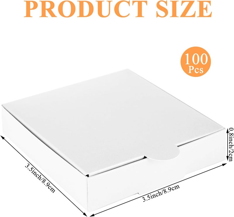 SENENQU 100 Pcs Mini Pizza Boxes 35 x 35 Square Cardboard Mini Pizza Box Small Pizza Boxes Pizza Storage Container for Celebrations Party Favors Birthdays WeddingsWhite - Image 2