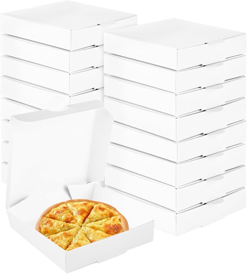 SENENQU 100 Pcs Mini Pizza Boxes 35 x 35 Square Cardboard Mini Pizza Box Small Pizza Boxes Pizza Storage Container for Celebrations Party Favors Birthdays WeddingsWhite - Image 1