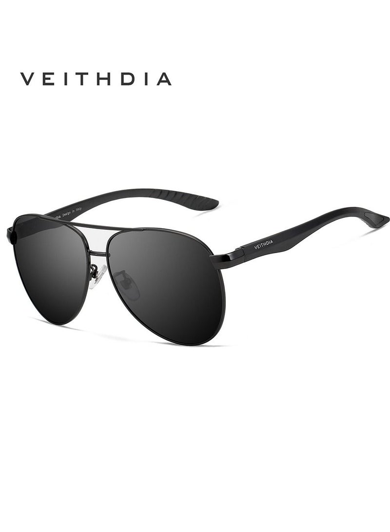 Veithdia Men's Full Frame Polarized UV400 Pilot Frame Sunglasses - Image 1