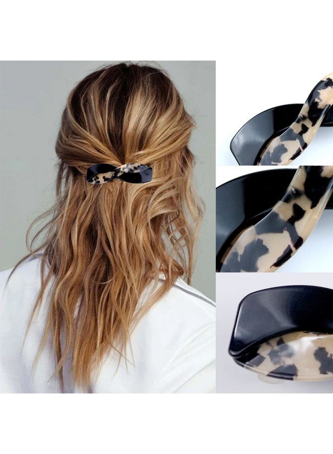 LAPOHI 3 Pieces Hair Barrettes For Women Medium Interweave Wider Hair Clips Hair Accessories For Thick Curly Fine Updo Hair (Leopard Print&Tortoise Shell&Burgundy) - Image 5