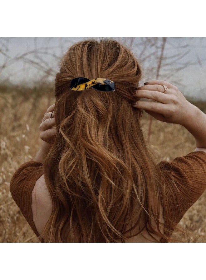 LAPOHI 3 Pieces Hair Barrettes For Women Medium Interweave Wider Hair Clips Hair Accessories For Thick Curly Fine Updo Hair (Leopard Print&Tortoise Shell&Burgundy) - Image 4