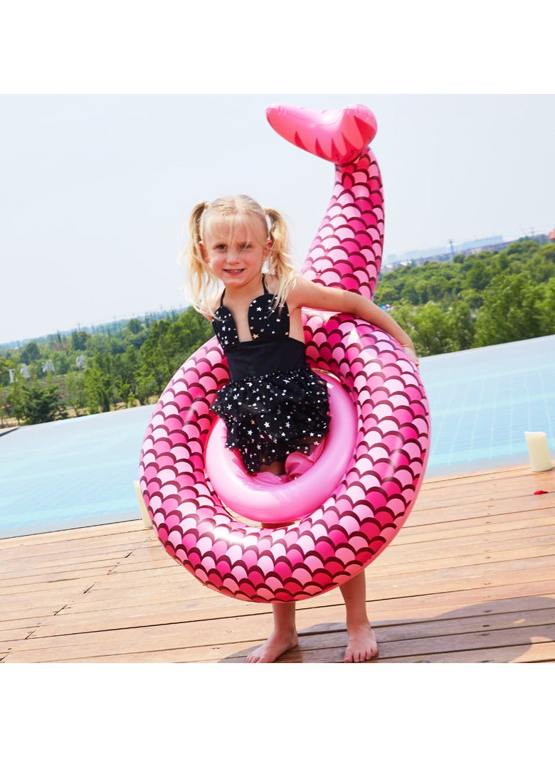 AUTOYSUR حلقة سباحة حورية البحر، عوامة سباحة قابلة للنفخ، عوامة سباحة للأطفال الصغار، طوافات سباحة، ألعاب سباحة حفلات الشاطئ، ألعاب سباحة قابلة للنفخ للأطفال من سن 1 إلى 5 سنوات - Image 3