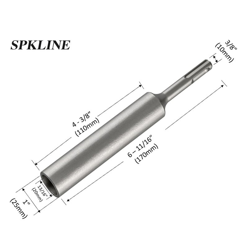 SPKLINE SDS-Plus Ground Rod Driver for 5/8 Inch and 3/4 Inch Ground Rods, 13/16" X 6-11/16"(20X170mm), 10mm Diameter Shank Fits Bosch Dewalt Milwaukee Hilti and Other SDS-Plus Rotary Hammer Drills - Image 2