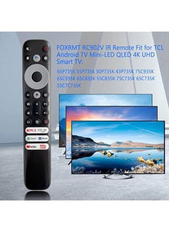 erorex Replacement Tcl Remote Control Rc902V For Tcl Android Tv Mini Led Qled 4K Uhd Smart Tv With Netflix Youtube Guard Media And Tcl Channel No Voice Function  - Image 2