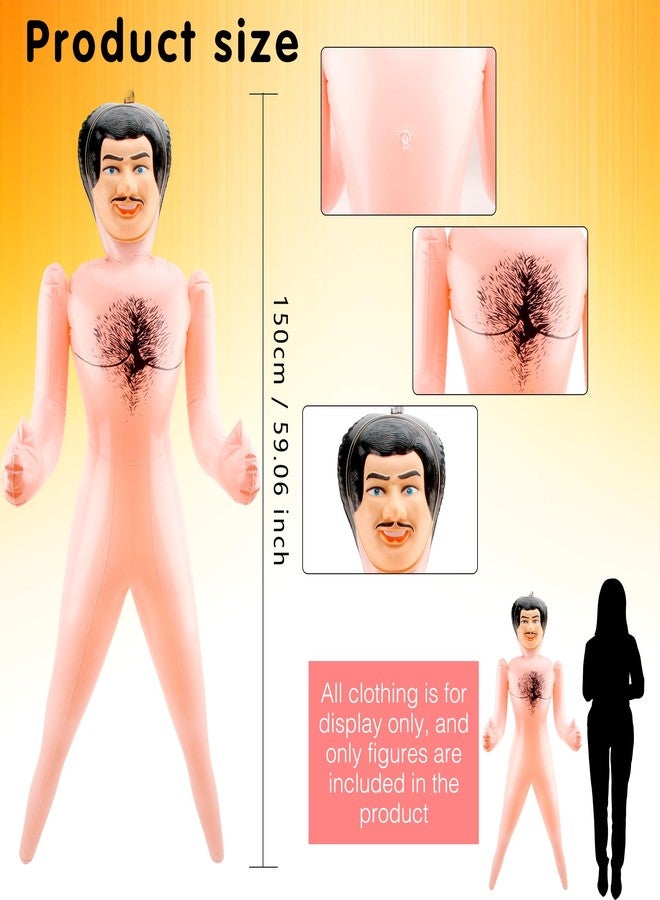 Drayear 2 Pieses 59 Inch Inflatable Funny Doll Blow Up Tricky Doll Inflatable Doll for Halloween Bachelorette Party Prank Gag Gift Holiday Decoration - Image 2