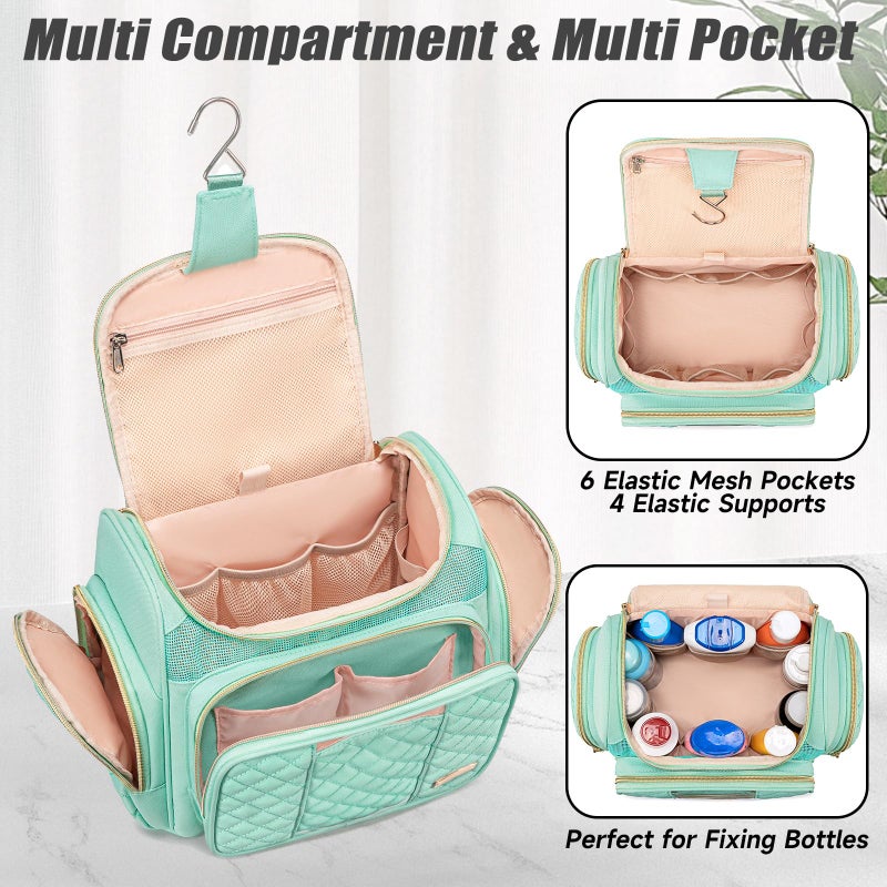 Tealari Large Toiletry Bag for Women Men,Bathroom Bag,Water Resistant Shower Bag,Makeup Bag,Portable Shower Caddy for College Dorm,Hanging Travel Toiletry Bag with Transparent Waterproof Phone Pocket - Image 5