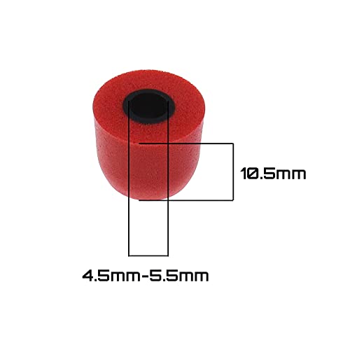 SING F LTD 10 Pairs of Memory Foam Earbuds Tips for Most Earphone 4.5-5.5mm with Storage Box Blocking Out Ambient Noise 4 Colors Black Red Blue Grey Replacement - Image 4