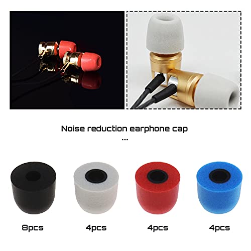 SING F LTD 10 Pairs of Memory Foam Earbuds Tips for Most Earphone 4.5-5.5mm with Storage Box Blocking Out Ambient Noise 4 Colors Black Red Blue Grey Replacement - Image 3