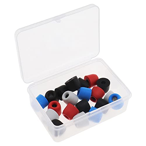 SING F LTD 10 Pairs of Memory Foam Earbuds Tips for Most Earphone 4.5-5.5mm with Storage Box Blocking Out Ambient Noise 4 Colors Black Red Blue Grey Replacement - Image 1
