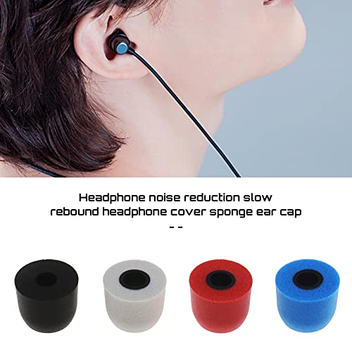 SING F LTD 10 Pairs of Memory Foam Earbuds Tips for Most Earphone 4.5-5.5mm with Storage Box Blocking Out Ambient Noise 4 Colors Black Red Blue Grey Replacement - Image 2