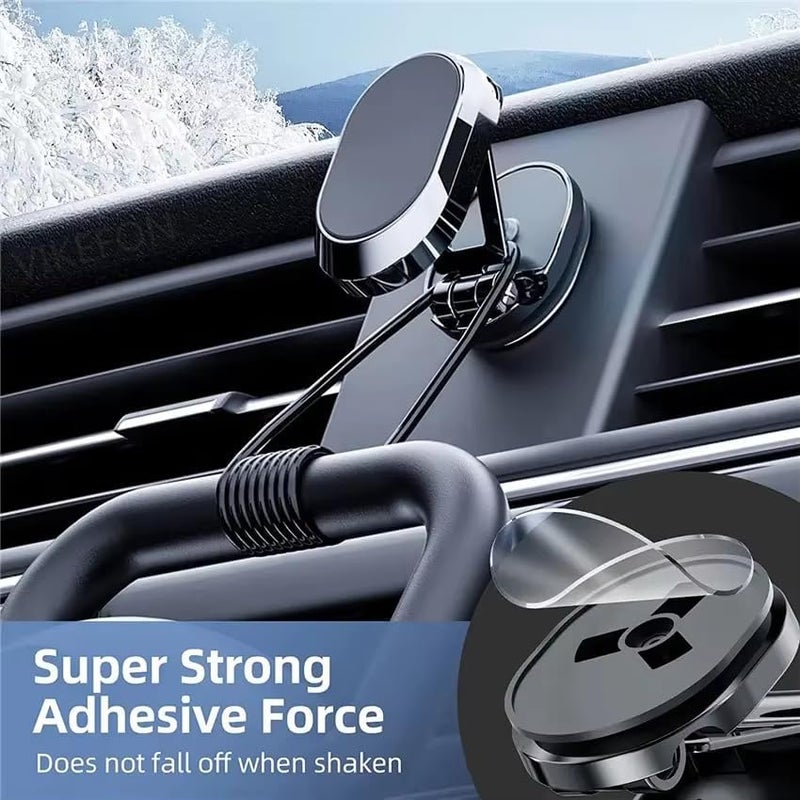 BLUE OCEAN Magnetic Car Phone Holder Foldable Dashboard Cell Phone Car Mounts 360 Adjustable Rotation Mobile Magnet Holder Car Aluminum perfect For Table Kitchen and any location (MODEL A - 360º) - Image 4