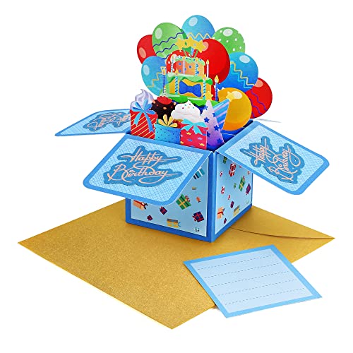 Banzk 3D Pop-Up Happy Birthday Cards – Fun & Unique Greeting Cards with Envelopes & Message Tag - Gift for Son, Daughter, Mom, Dad, Wife, Husband, Girlfriend, Boyfriend! Celebrate in Style! - Image 1