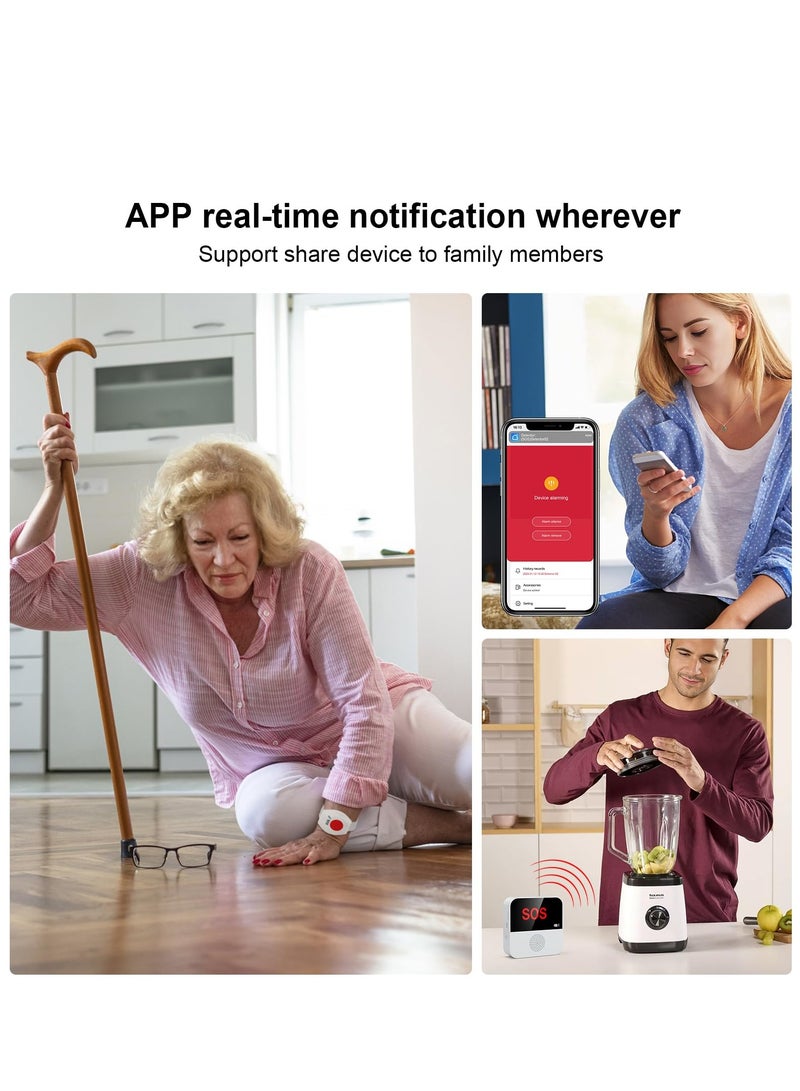 WiFi r, Caregiver rs Life Alert Systems for Seniors, 1 Receiver and 1 SOS Panic on  1 Watch r, Compatible with Tuya Smart Smart Life APP - Image 5