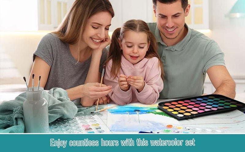 Pelikan J/12 Watercolor Paint Set – 12 Non-Toxic & Washable Colors with Detachable Mixing Palette and Soft Nylon Brush - Image 3