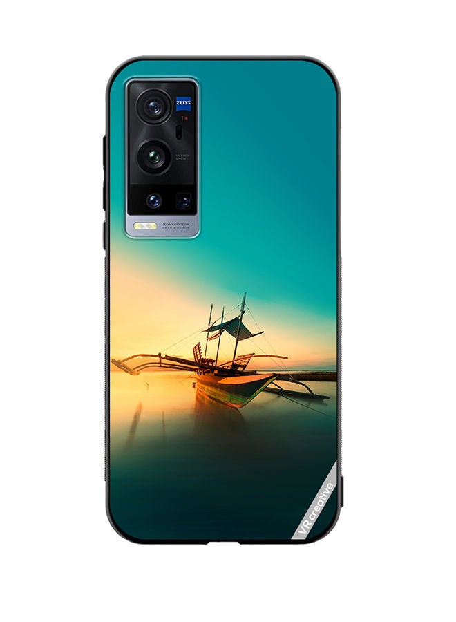VR CREATIVE Protective Case Cover For Vivo X60 Pro Plus Boat On A Water Design Multicolour - Image 1