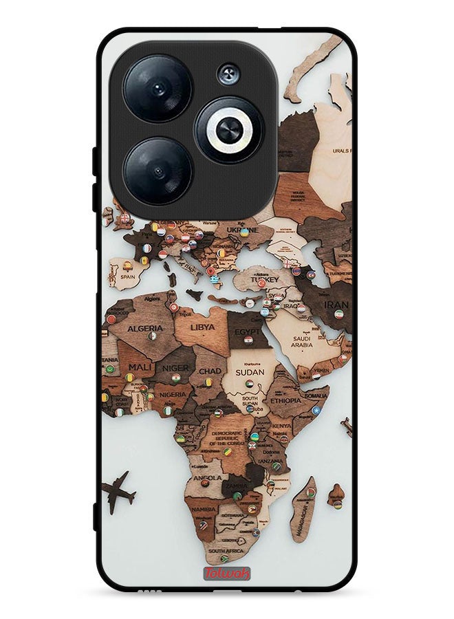 Tolwak Infinix Smart 8 4G Protective Case Cover World Map Art - Image 1
