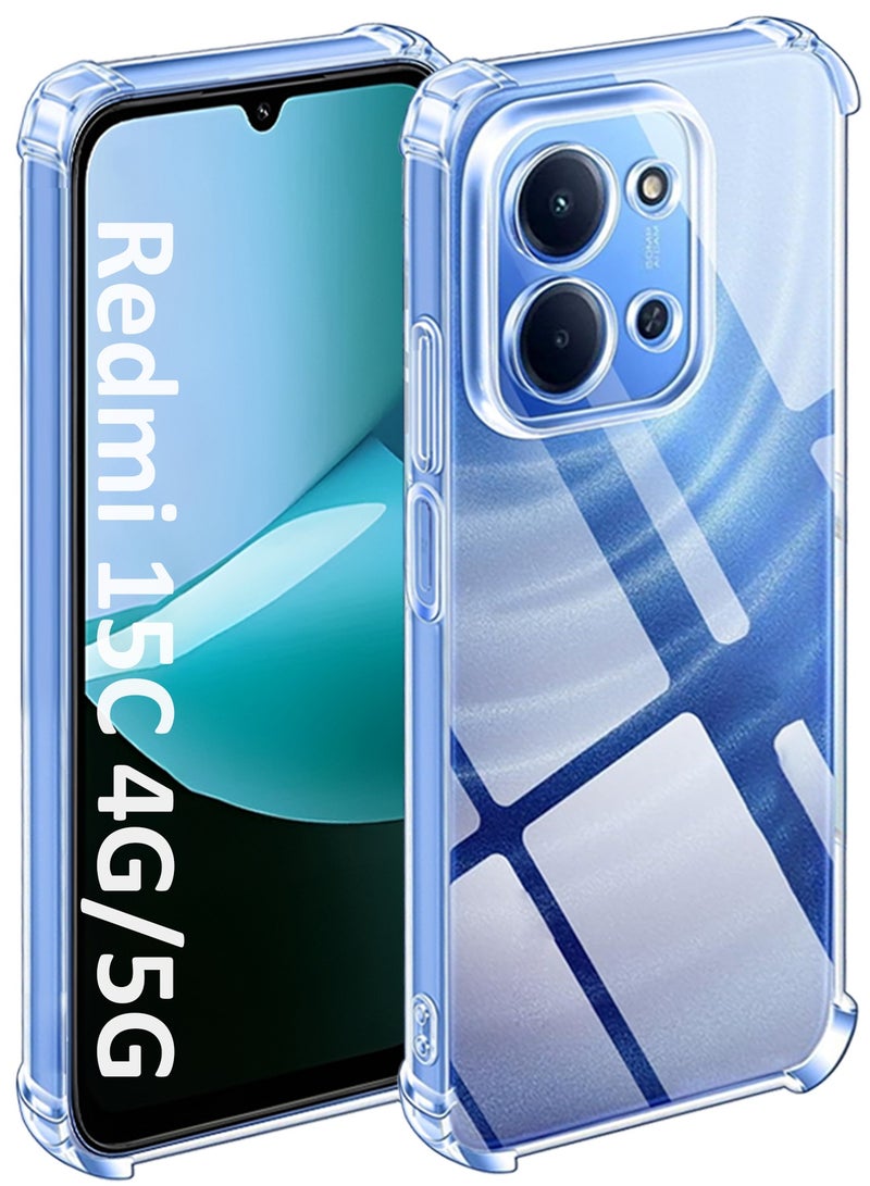 CATANES Gorilla Shockproof Clear TPU Case Cover for Xiaomi Redme 15C 4G and 5G – Air Cushion Corners & Raised Camera Guard - Image 3