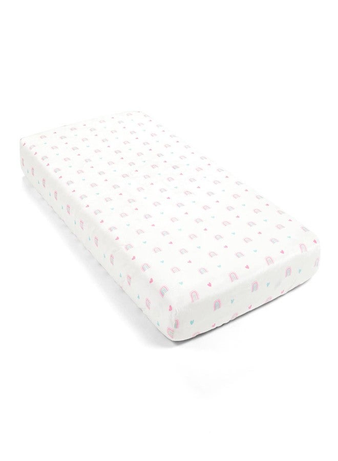 Lush Decor Llama Love Rainbow Soft & Plush Fitted Crib Sheet Pink, 52"x 28", Pink - Image 4