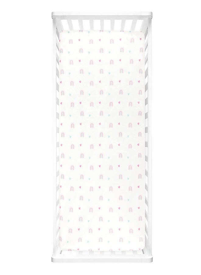 Lush Decor Llama Love Rainbow Soft & Plush Fitted Crib Sheet Pink, 52"x 28", Pink - Image 2