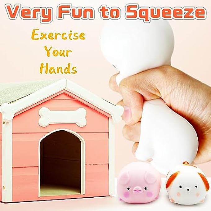 ZTATU Dog Squishy Fidget Toys for Kids Stress Balls for Adults (1PCS) Sensory Fidget Toys Squeeze Dough Ball, Cute Animal Stress Relief Gifts Party Favors Easter Basket Stuffers - Image 4