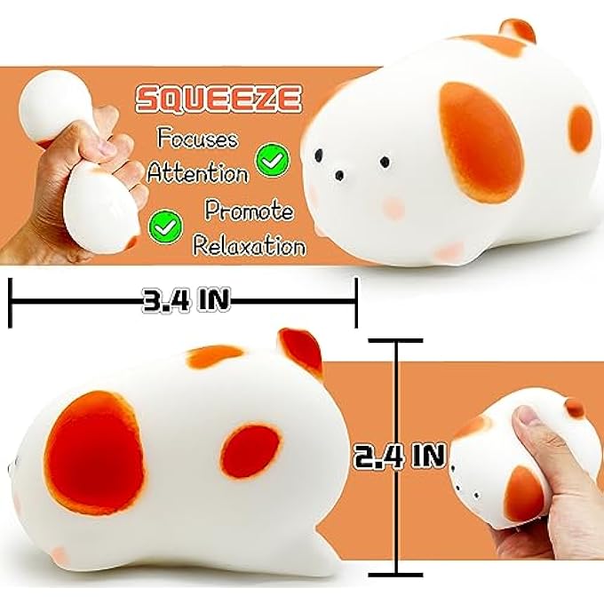 ZTATU Dog Squishy Fidget Toys for Kids Stress Balls for Adults (1PCS) Sensory Fidget Toys Squeeze Dough Ball, Cute Animal Stress Relief Gifts Party Favors Easter Basket Stuffers - Image 3