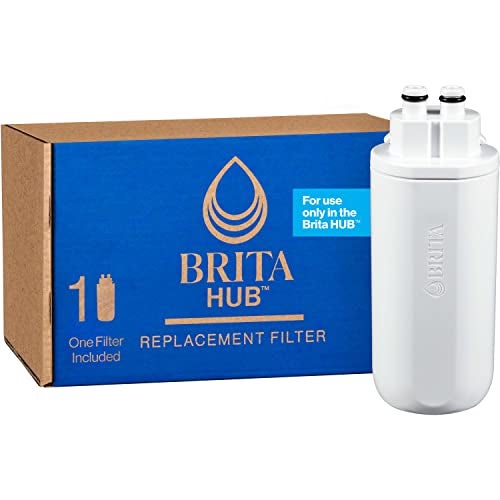 Brita Hub Replacement Water Filter, BPA-Free, Replaces 900 Plastic Water Bottles, Lasts Six Months or 120 Gallons, Includes 1 Filter, Kitchen Essential, White - Image 1