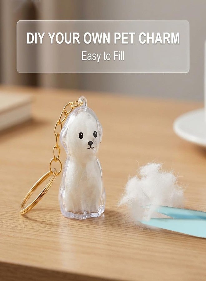 ESPETIO Dog Fur Keychain Bichon Frise Dog Hair Collector Keychain, Pet Fur Keepsake Capsule Pendant Dogs Mom Dad Memorial Gifts for Pet Lovers - Image 3