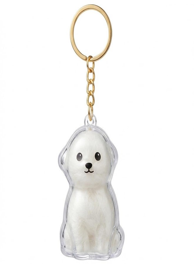 ESPETIO Dog Fur Keychain Bichon Frise Dog Hair Collector Keychain, Pet Fur Keepsake Capsule Pendant Dogs Mom Dad Memorial Gifts for Pet Lovers - Image 1