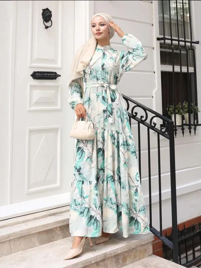 BIG DART BDART Buttoned Crew Neck Maxi Dress with Waistband