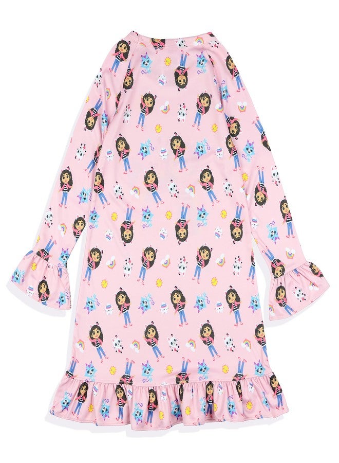 INTIMO Gabby's Dollhouse Pajama Toddler Girl's A-meowzing Long Sleeve Ruffle Nightgown, Pink, 2 Years - Image 5