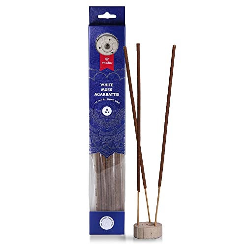 Swaha White Musk Agarbatti (Set of 35), Long Lasting White Musk Fragrance Incense Sticks - Pack of 1 - Image 1