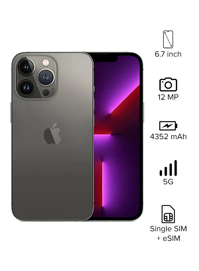ابل  هاتف آيفون 13 برو ماكس مع تطبيق فيس تايم بذاكرة داخلية 256 جيجابايت وتقنية 5G بلون رصاصي داكن - إصدار الولايات المتحدة الأمريكية - Image 1