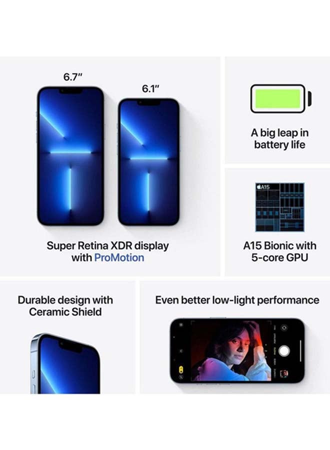 ابل  هاتف آيفون 13 برو ماكس مع تطبيق فيس تايم بذاكرة داخلية 256 جيجابايت وتقنية 5G بلون رصاصي داكن - إصدار الولايات المتحدة الأمريكية - Image 5