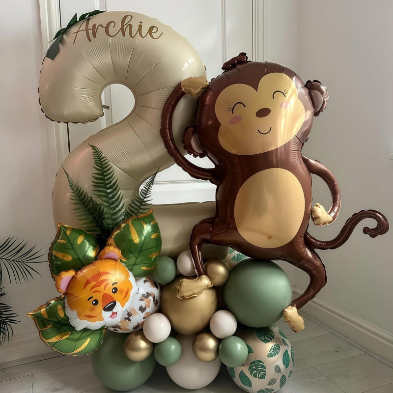 BBPOOL Cream Number 2 Balloons,40 Inch 2 Balloons Giant Helium Foil Mylar Beige 2 Balloon Number for Birthday Party Anniversary Decorations - Image 4