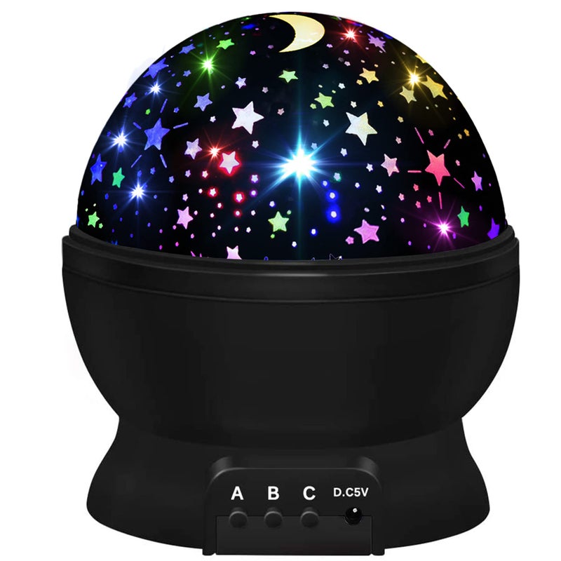 HONGID Night Light for KidsBoys Toys for 3 4 5 6 7 8 Year Old BoysStar Projector 360 Degree Rotation 4 LED Bulbs 16 Light Color Changing with USB CableLamp Ceiling Lights for Kids Bedroom