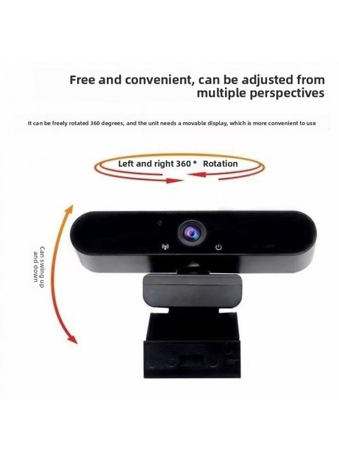 4K Super Clear Super Wide Angle USB Computer Camera Network Class Video Voice Desktop Notebook HD Camera-Color:2k Ultra-high Definition (driver-free + Microphone) + Bracket  - Image 5