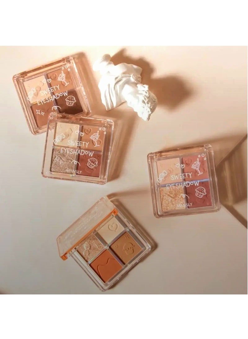 MANSLY - Mansly Mini Eyeshadow Palette 4 Shades ( Travel Size ) - Set 4 - 1.8g x 4 - Image 1