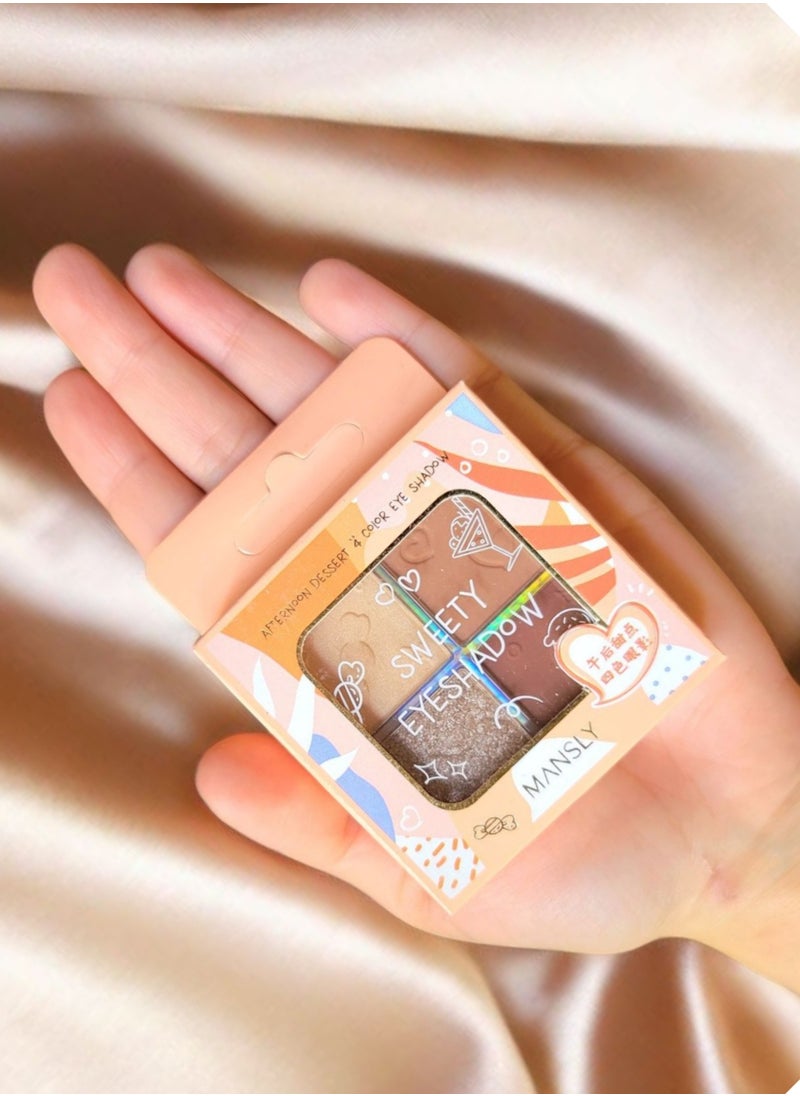 MANSLY - Mansly Mini Eyeshadow Palette 4 Shades ( Travel Size ) - Set 4 - 1.8g x 4 - Image 1