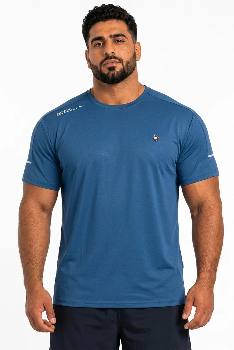Men's Plus Size Training Short Sleeve T-Shirt Blue