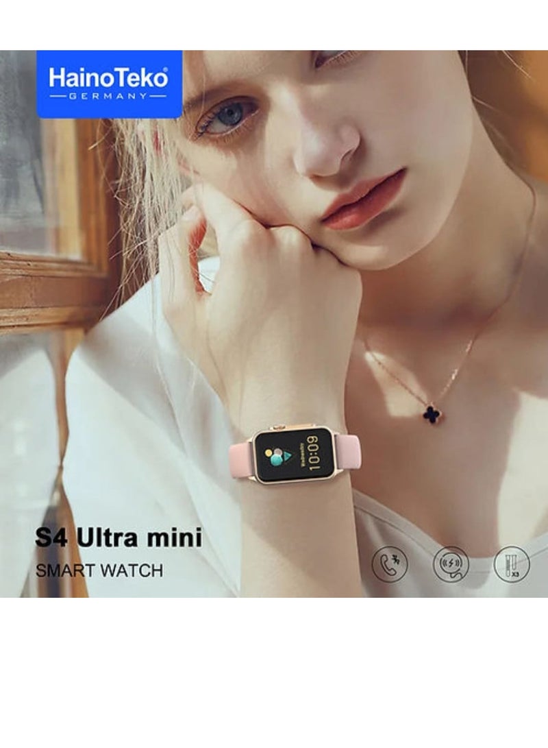 Haino Teko Smart Watch S4 Ultra Mini Screen Amoled With Two Silicone Straps And Wireless Charger - Image 2