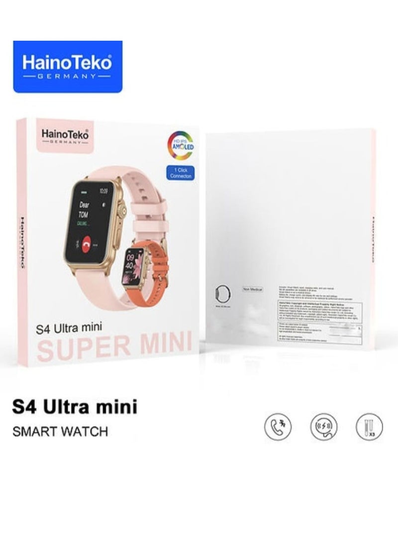Haino Teko Smart Watch S4 Ultra Mini Screen Amoled With Two Silicone Straps And Wireless Charger - Image 4
