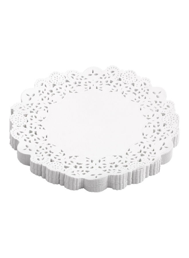 NIBEMINENT 150-Piece Disposable Decorative Round Lace Paper Doilies White 31.50 x 2 31.50cm - Image 1