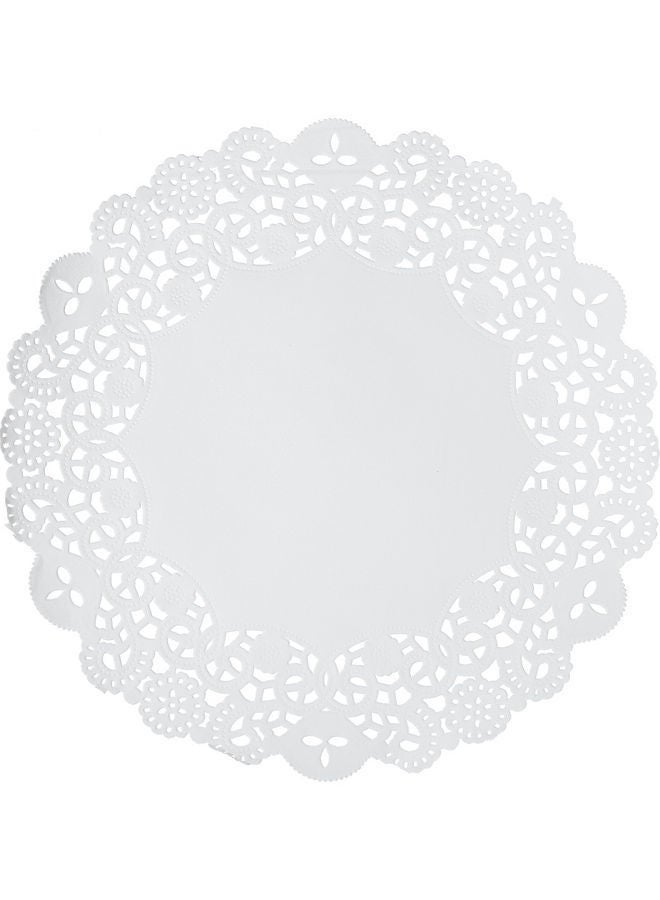 NIBEMINENT 150-Piece Disposable Decorative Round Lace Paper Doilies White 31.50 x 2 31.50cm - Image 2