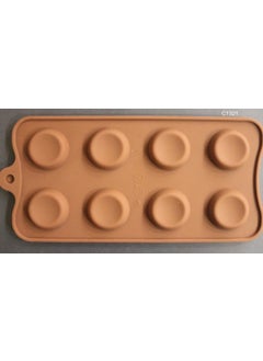 Partici Silicone Round Chocolate Mold with a Dimple in the Center (1321) - 8 Holes 